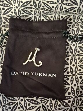 David Yurman Sterling Silver Twisted Cable Initial M Charm With Diamond